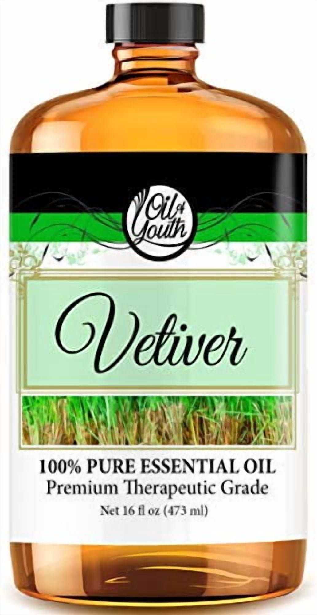 Oil of Youth Essential Oils 16oz - Vetiver Essential Oil - 16 Fluid Ounces