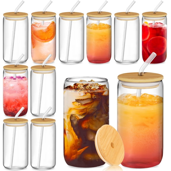 16oz Can Shaped Drinking Glass Tumbler Set, 12 Count