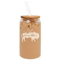 thumbnail image 1 of 16oz Can Shaped Glass Iced Coffee Cup with Bamboo Lid and Straw Gift Buffalo Forest Mountains Eagle, 1 of 1