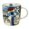 thumbnail image 1 of 16oz Ceramic Coffee Mug for Office and Home, Hand Painted with Handles Tea Cup, Vintage Cat and Town Mug,Best Gifts for Women and Men, 1 of 6