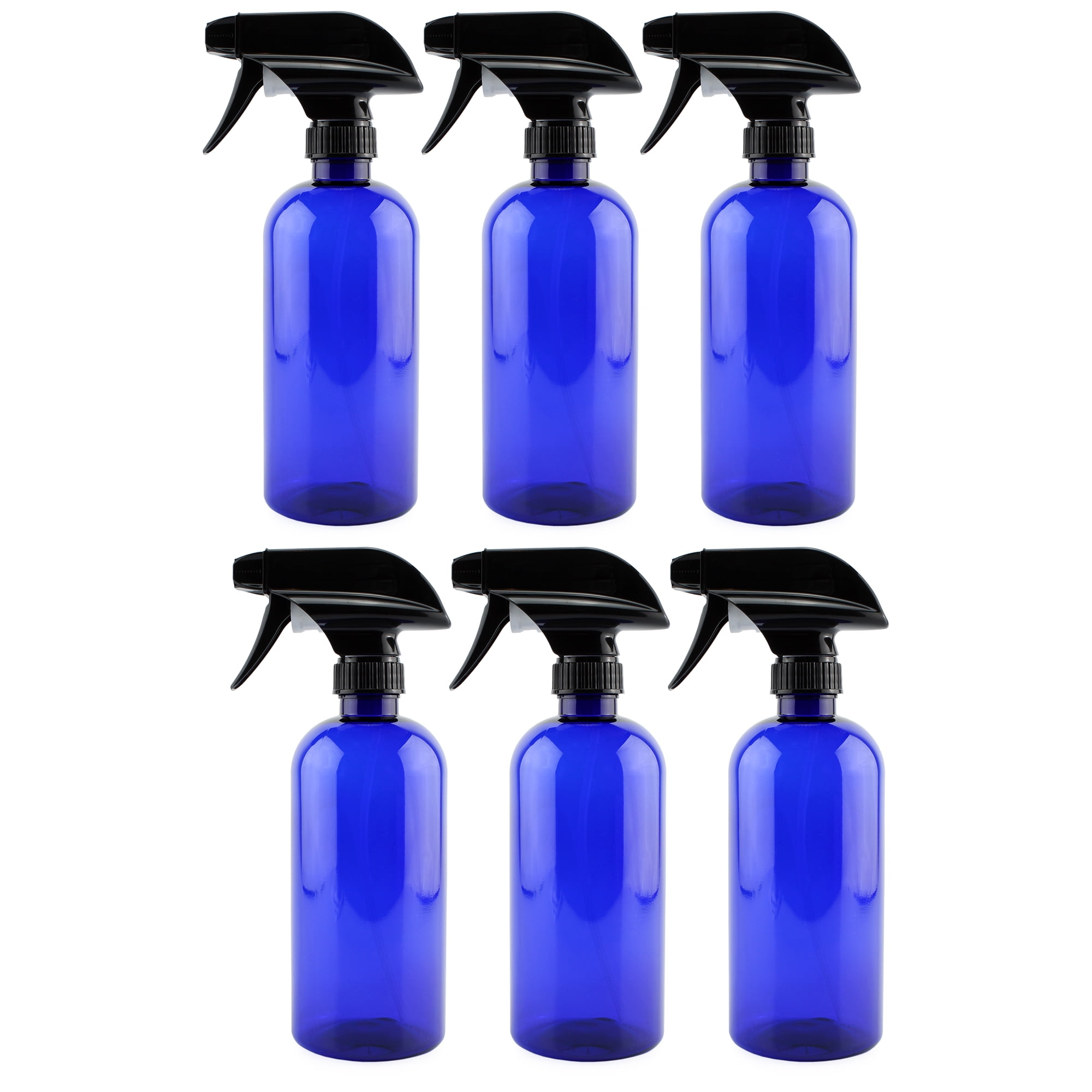 16oz Cobalt Blue PLASTIC Spray Bottles w/Heavy Duty Mist & Stream