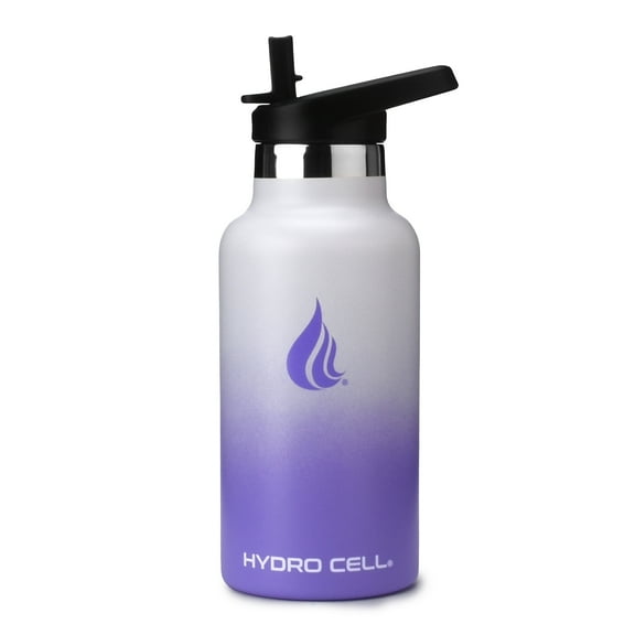 16oz (Fluid Ounces) Standard Mouth Hydro Cell Stainless Steel Water Bottle Lavender/White