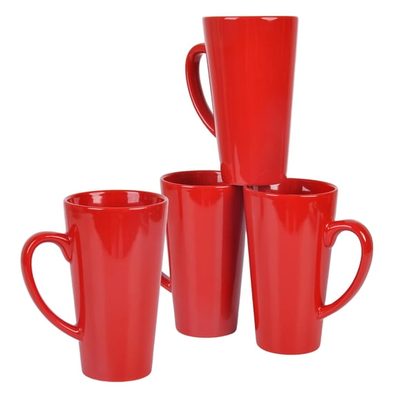 16oz Funnel Ceramic Tall Coffee Mugs for Coffee, Tea, Cocoa, Latte, Milk