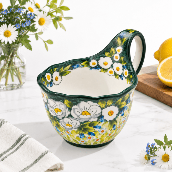 16oz Hand-painted Ceramic Soup Mug With Handle Bowl Cozy Included