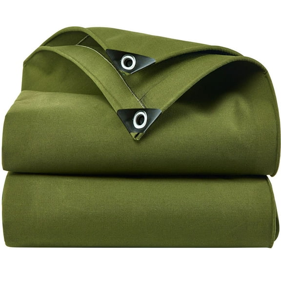 16oz. Heavy Duty Canvas Tarp Multipurpose Tarpaulin Cover for Canopy Tent Roof Camping, Finished Size 6x8ft