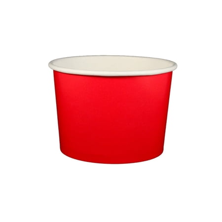 16oz Ice Cream / Froyo Paper Cups 112mm 1000ct Red