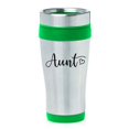 thumbnail image 1 of 16oz Insulated Stainless Steel Travel Mug Coffee Mug Tumbler Aunt With Heart (Green), 1 of 1