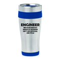 thumbnail image 1 of 16oz Insulated Stainless Steel Travel Mug Coffee Mug Tumbler Engineer Miracle Worker Job Title Funny (Blue), 1 of 1