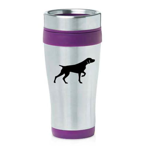 16oz Insulated Stainless Steel Travel Mug Coffee Mug Tumbler German Shorthaired Pointer (Purple)
