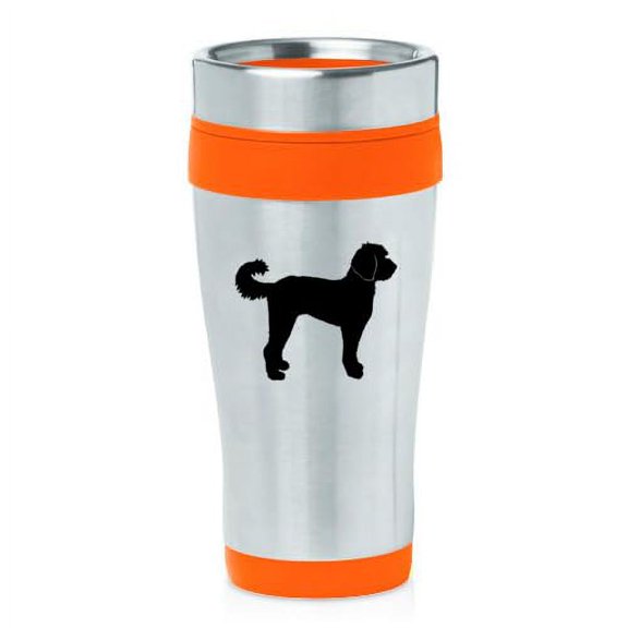 16oz Insulated Stainless Steel Travel Mug Coffee Mug Tumbler Labradoodle (Orange)