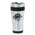 thumbnail image 1 of 16oz Insulated Stainless Steel Travel Mug Coffee Mug Tumbler Lotus Flower Scroll (Black), 1 of 1