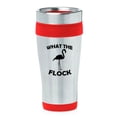thumbnail image 1 of 16oz Insulated Stainless Steel Travel Mug Coffee Mug Tumbler What The Flock Funny Flamingo (Red), 1 of 1