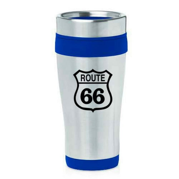 16oz Insulated Stainless Steel Travel Mug Route 66 (Blue)