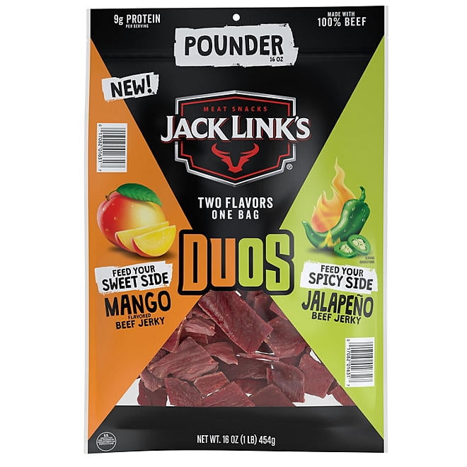 Jack Link's Duos Mango Flavored/Jalapeno Beef Jerky 16 oz