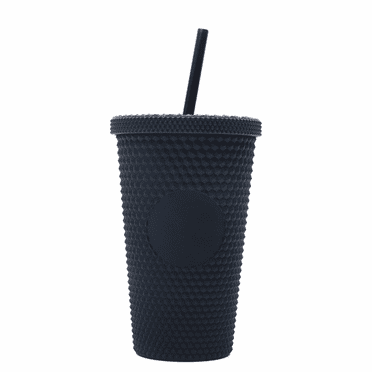 16oz Large Capacity Portable Straw Cup, Beverage Juice Cup, Creative Durian Texture, Food-Grade PP Material, BPA Free, Fashionable, Multicolor Options