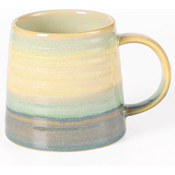 16oz Large Handmade Reactive Glaze Ceramic Coffee Mug, Speckled Gradient Pottery Tea Cup with Handle, Microwave & Dishwasher Safe for Home Office Use