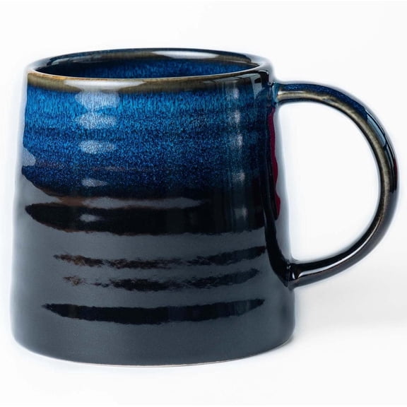 16oz Large Handmade Reactive Glaze Ceramic Coffee Mug, Speckled Gradient Pottery Tea Cup with Handle, Microwave & Dishwasher Safe for Home Office Use
