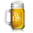 thumbnail image 1 of 16oz Mason Jar Glass Mug w/Handle Female Barrel Racing Cowgirl, 1 of 1