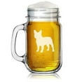 thumbnail image 1 of 16oz Mason Jar Glass Mug w/Handle French Bulldog, 1 of 1