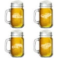 thumbnail image 1 of 16oz Mason Jar Glass Mug w/Handle Gift Set of 4 Classic Cars Hotrod Collection, 1 of 1