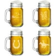thumbnail image 1 of 16oz Mason Jar Glass Mug w/Handle Gift Set of 4 Cowboy Collection, 1 of 1