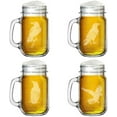 thumbnail image 1 of 16oz Mason Jar Glass Mug w/Handle Gift Set of 4 Crow Raven Collection, 1 of 1