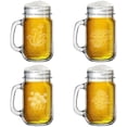 thumbnail image 1 of 16oz Mason Jar Glass Mug w/Handle Gift Set of 4 Mushroom Collection, 1 of 1