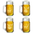 thumbnail image 1 of 16oz Mason Jar Glass Mug w/Handle Gift Set of 4 Pig Collection, 1 of 1