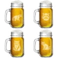 thumbnail image 1 of 16oz Mason Jar Glass Mug w/Handle Gift Set of 4 Raccoon Collection, 1 of 1