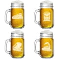 thumbnail image 1 of 16oz Mason Jar Glass Mug w/Handle Gift Set of 4 Train Collection, 1 of 1