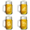thumbnail image 1 of 16oz Mason Jar Glass Mug w/Handle Gift Set of 4 Wolf Collection, 1 of 1