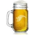thumbnail image 1 of 16oz Mason Jar Glass Mug with Handle Mexico Eagle Escudo Aguila, 1 of 1