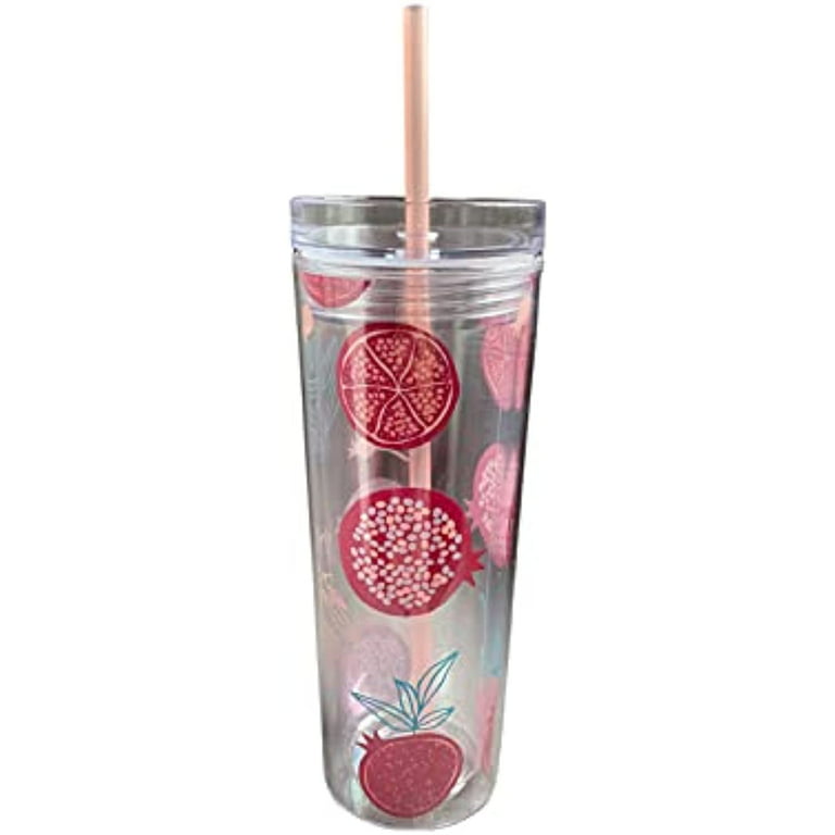 16oz Plastic Water Bottle with Straw