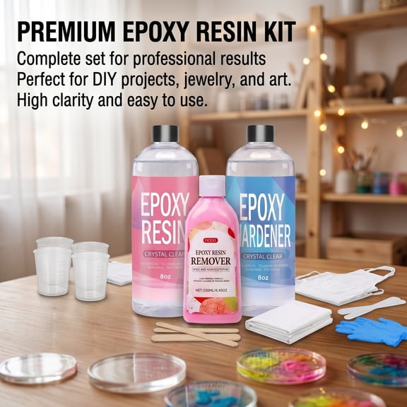 16oz Quick-Drying Epoxy Resin Kit with Tools | Free 250ml Resin Cleaner | For Moulds, Jewelry & Crafts | Beginner & Professional Friendly | Perfect Mothers Day & Graduation Gift