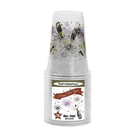 16oz Soft Plastic Cups - New Years 20ct