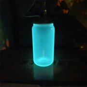 16oz Sublimation blank Glow In Dark iridescent Glitter glass Jar Cans Tumblers Includes Bamboo Lid Straw