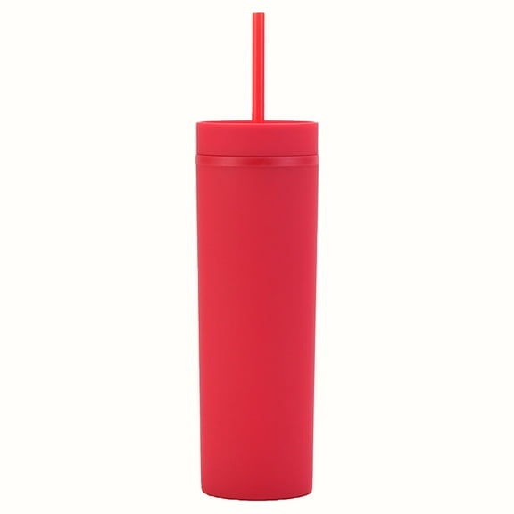 16oz Tumbler with Lid and Straw Reusable Plastic Travel Cup Spill-Proof Water Coffee Juice Acrylic Cup
