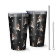 thumbnail image 1 of 16oz Tumblers Australian Shepherd Dog and Footprints Stainless Steel Vacuum Insulated Double Wall Travel Tumbler Cups Mug with Lid and Straw,Cleaning Brush for Coffee,Tea, 1 of 4