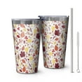 thumbnail image 1 of 16oz Tumblers Autumn Fall Leaves Pattern Stainless Steel Vacuum Insulated Double Wall Travel Tumbler Cups Mug with Lid and Straw,Cleaning Brush for Coffee,Tea, 1 of 4