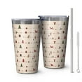 thumbnail image 1 of 16oz Tumblers Beige Christmas Decoration Pattern Stainless Steel Vacuum Insulated Double Wall Travel Tumbler Cups Mug with Lid and Straw,Cleaning Brush for Coffee,Tea, 1 of 4