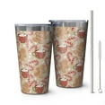 thumbnail image 1 of 16oz Tumblers Beige Christmas Gingerbread Man Pattern Stainless Steel Vacuum Insulated Double Wall Travel Tumbler Cups Mug with Lid and Straw,Cleaning Brush for Coffee,Tea, 1 of 4