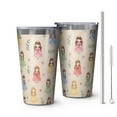 thumbnail image 1 of 16oz Tumblers Beige Princess Dress Pattern Stainless Steel Vacuum Insulated Double Wall Travel Tumbler Cups Mug with Lid and Straw,Cleaning Brush for Coffee,Tea, 1 of 4