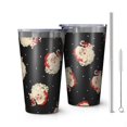 thumbnail image 1 of 16oz Tumblers Black Christmas Santa Pattern Stainless Steel Vacuum Insulated Double Wall Travel Tumbler Cups Mug with Lid and Straw,Cleaning Brush for Coffee,Tea, 1 of 4