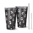 thumbnail image 1 of 16oz Tumblers Black Christmas Snowman Pattern Stainless Steel Vacuum Insulated Double Wall Travel Tumbler Cups Mug with Lid and Straw,Cleaning Brush for Coffee,Tea, 1 of 4