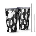 thumbnail image 1 of 16oz Tumblers Black Halloween Ghosts with Boo Stainless Steel Vacuum Insulated Double Wall Travel Tumbler Cups Mug with Lid and Straw,Cleaning Brush for Coffee,Tea, 1 of 4