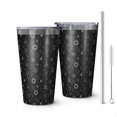 thumbnail image 1 of 16oz Tumblers Black White Gothic Geometry Sun Moon Pattern Stainless Steel Vacuum Insulated Double Wall Travel Tumbler Cups Mug with Lid and Straw,Cleaning Brush for Coffee,Tea, 1 of 4
