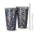 thumbnail image 1 of 16oz Tumblers Blue Christmas Candy Cane Pattern Stainless Steel Vacuum Insulated Double Wall Travel Tumbler Cups Mug with Lid and Straw,Cleaning Brush for Coffee,Tea, 1 of 4