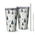 thumbnail image 1 of 16oz Tumblers Blue and Gold Christmas Tree Pattern Stainless Steel Vacuum Insulated Double Wall Travel Tumbler Cups Mug with Lid and Straw,Cleaning Brush for Coffee,Tea, 1 of 4
