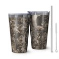 thumbnail image 1 of 16oz Tumblers Brown Camo Deer Tree Pattern Stainless Steel Vacuum Insulated Double Wall Travel Tumbler Cups Mug with Lid and Straw,Cleaning Brush for Coffee,Tea, 1 of 4