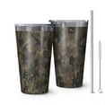thumbnail image 1 of 16oz Tumblers Brown Green Camo Classic Pattern Stainless Steel Vacuum Insulated Double Wall Travel Tumbler Cups Mug with Lid and Straw,Cleaning Brush for Coffee,Tea, 1 of 4